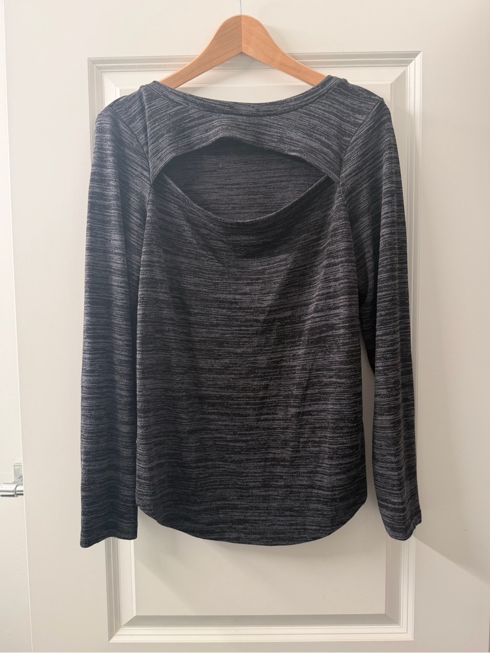 Juicy Couture Black Heather Cut Out peek a boo Long Sleeve Tee